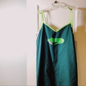 Tuesday Bassen Alligator Hand Green Slip Dress